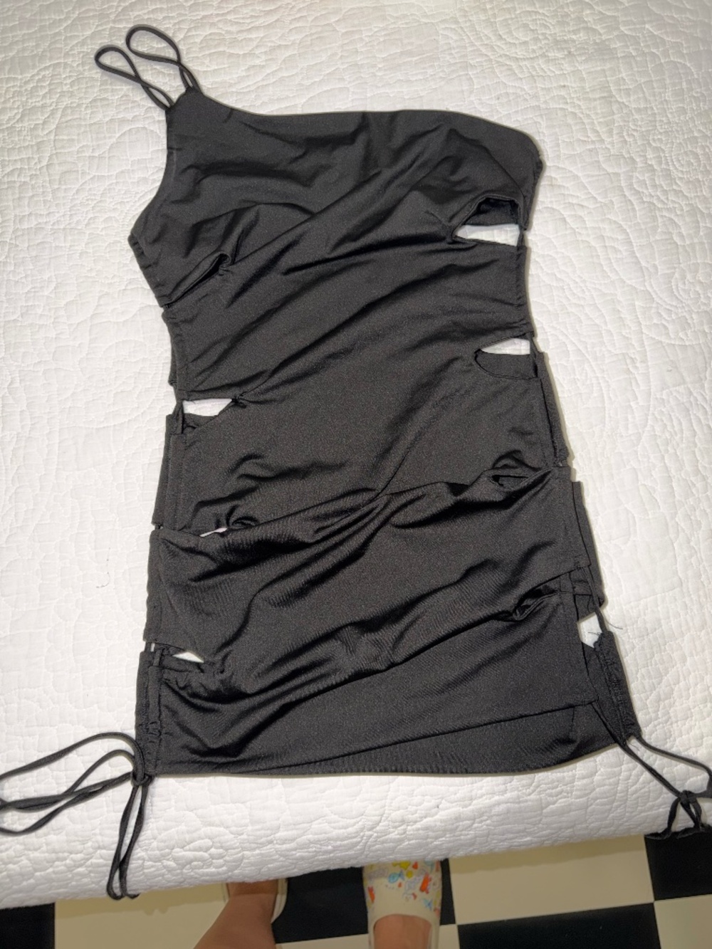 cut-out black mini dress